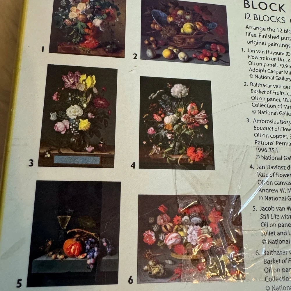 Pomegranate Kids Block Puzzle - Dutch Still Life’s 12 Blocks - 6 Puzzles!